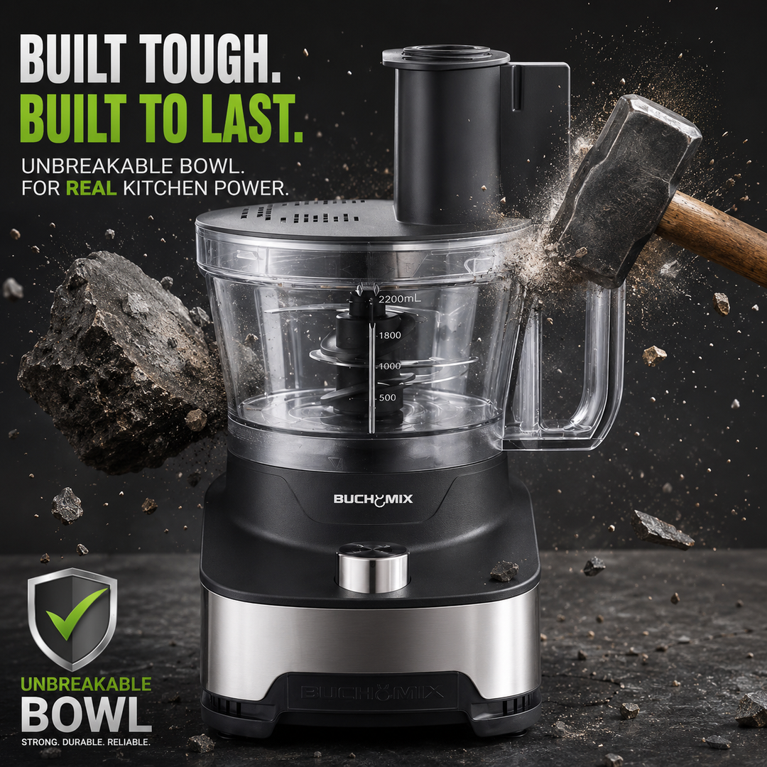14 Cup All in 1 Pro Food Processor With Unbreakable BPA Free Bowl