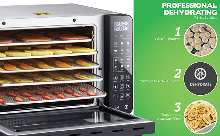 All in one Large Capacity Professional Dehydrator & Air Fryer Oven with 3D Heating Elements - 25Q - Buchymix UK
