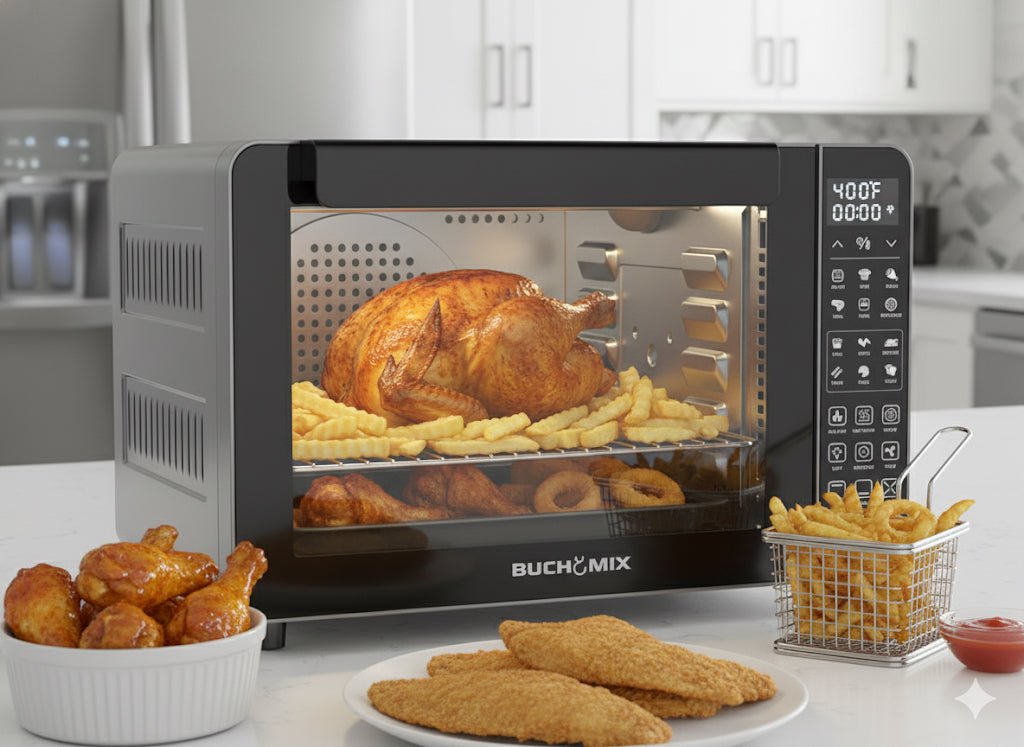 All in one Large Capacity Professional Dehydrator & Air Fryer Oven with 3D Heating Elements - 25Q - Buchymix UK