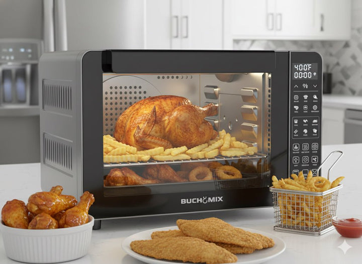 All in one Large Capacity Professional Dehydrator & Air Fryer Oven with 3D Heating Elements - 25Q - Buchymix UK