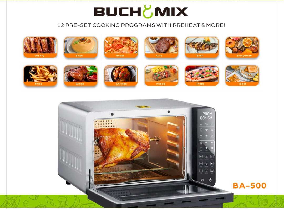 All in one Large Capacity Professional Dehydrator & Air Fryer Oven with 3D Heating Elements - 25Q - Buchymix UK
