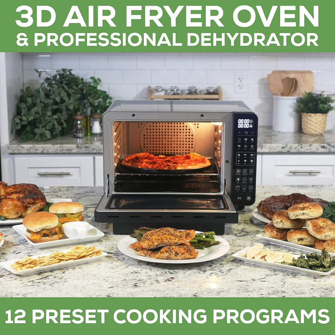 All in one Large Capacity Professional Dehydrator & Air Fryer Oven with 3D Heating Elements - 25Q - Buchymix UK