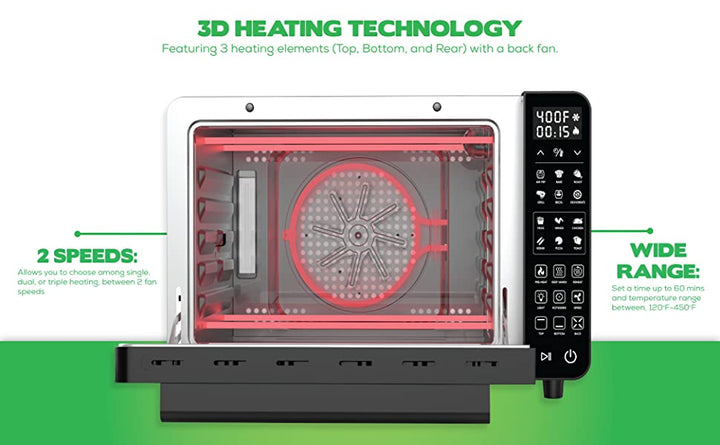 All in one Large Capacity Professional Dehydrator & Air Fryer Oven with 3D Heating Elements - 25Q - Buchymix UK
