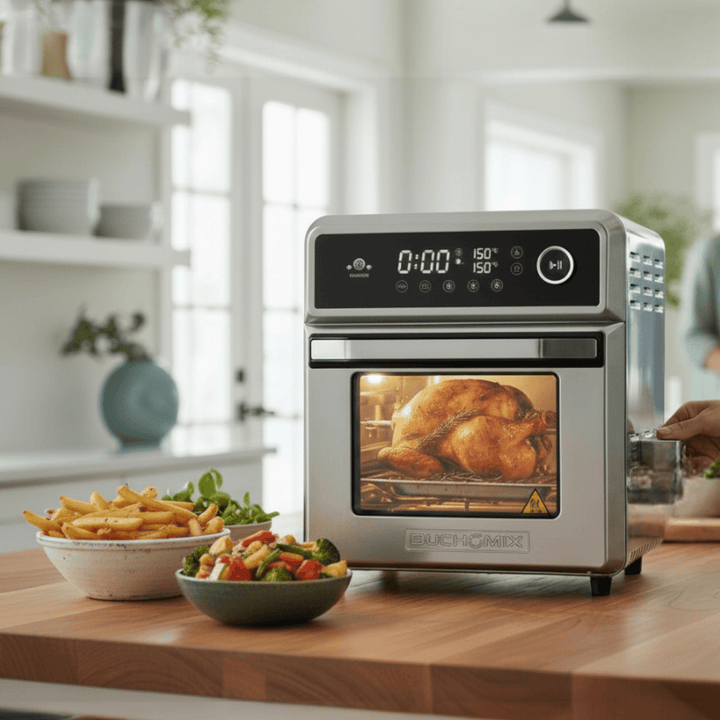 All Round Stainless Steel Multifunction Smart Air Fryer Oven - 18L - Buchymix UK