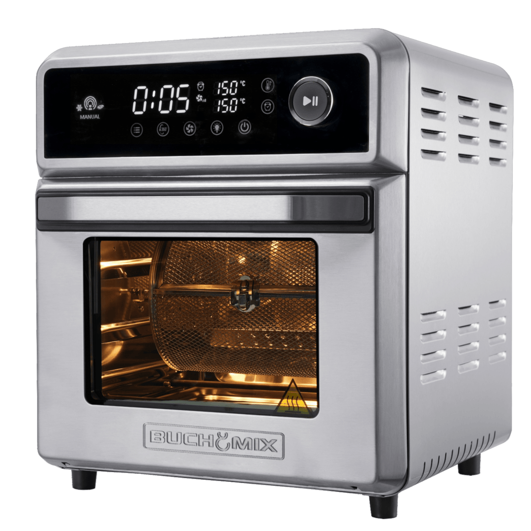 All Round Stainless Steel Multifunction Smart Air Fryer Oven - 18L - Buchymix UK