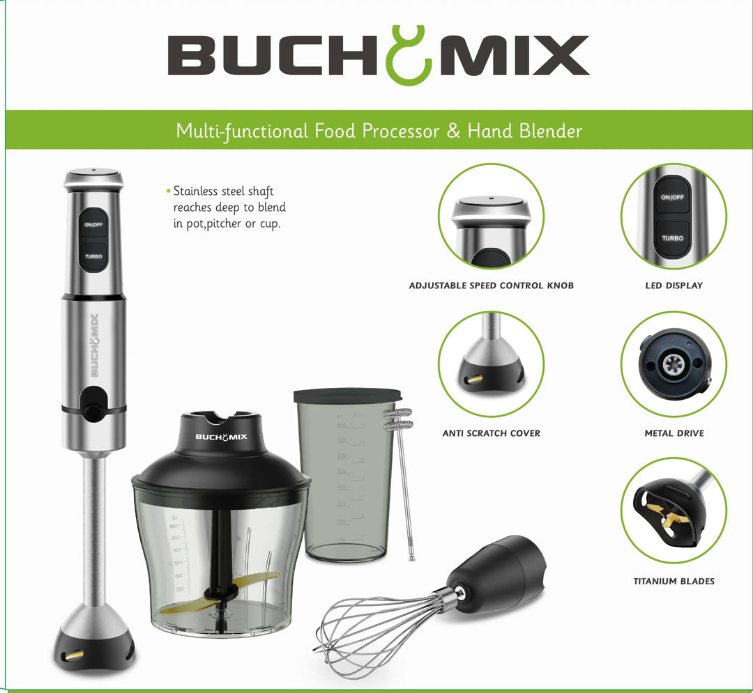 Multi function Food Chopper With Turbo Stick Immersion blender - Buchymix UK