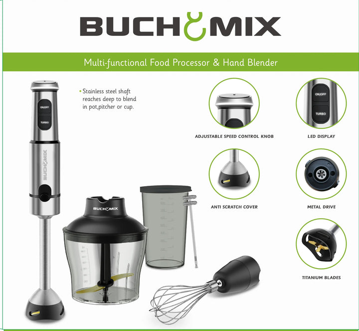 Multi function Food Chopper With Turbo Stick Immersion blender - Buchymix UK