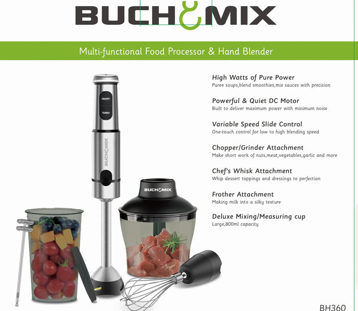 Multi function Food Chopper With Turbo Stick Immersion blender - Buchymix UK