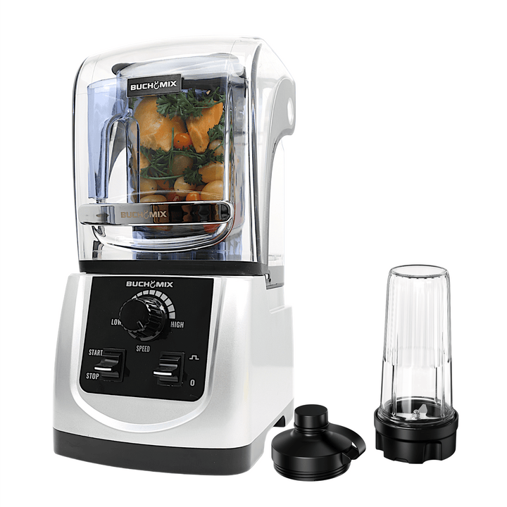 Ultra Heavy Duty Soundproof Blender With Manual Control - Silver - Buchymix UK